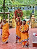 163rd Shri Chitrapur Rathotsava at Shirali - Day 1 (18 April 2024): Samuhika Prarthana,  Dhwajarohan, Hore Kanike, Deepnamaskar