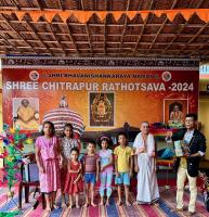 163rd Shri Chitrapur Rathotsava at Shirali - Day 3 (20 April 2024);  Bhajan Seva by Smt. Sangeeta Bhatkal, Tabla-N.G. Hegde, Tala-Sanskrit Nayak Magic Show program by Shankar Jaadugar. Palki Utsava, Deep Namaskar