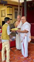 163rd Shri Chitrapur Rathotsava at Shirali - Day 3 (20 April 2024);  Bhajan Seva by Smt. Sangeeta Bhatkal, Tabla-N.G. Hegde, Tala-Sanskrit Nayak Magic Show program by Shankar Jaadugar. Palki Utsava, Deep Namaskar