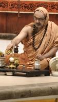 Shri Devi Pujana by HH Swamiji; Picture courtesy Shri Jaikishan Kandlur