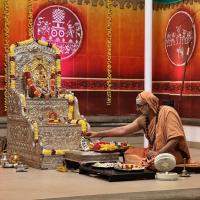 Shri Devi Pujana by HH Swamiji; Picture Courtesy Shri Jaikishan Kandlur