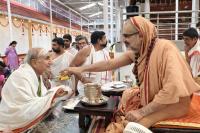 Shri Guru Paduka Pujana and Teertha Vitarana; Picture Courtesy Shri Jaikishan Kandlur