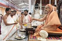 Shri Guru Paduka Pujana and Teertha Vitarana; Picture Courtesy Shri Jaikishan Kandlur