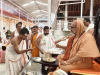 Shri Guru Paduka Pujana and Teertha Vitarana; Picture Courtesy Shri Jaikishan Kandlur