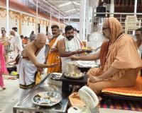 Shri Guru Paduka Pujana and Teertha Vitarana; Picture Courtesy Shri Jaikishan Kandlur