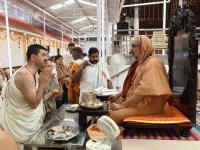 Shri Guru Paduka Pujana and Teertha Vitarana; Picture Courtesy Shri Jaikishan Kandlur