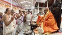 Shri Guru Paduka Pujana and Teertha Vitarana; Picture Courtesy Shri Jaikishan Kandlur