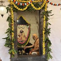 Shodashopachara Puja at Shri Guru Paduka Sannidhih of HH Parijnanashram Swamiji III; Picture Courtesy Shri Jaikishan Kandlur