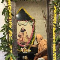 Shodashopachara Puja at Shri Guru Paduka Sannidhih of HH Parijnanashram Swamiji III; Picture Courtesy Shri Jaikishan Kandlur