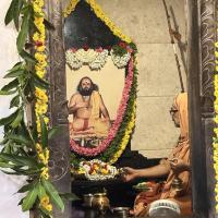 Shodashopachara Puja at Shri Guru Paduka Sannidhih of HH Parijnanashram Swamiji III; Picture Courtesy Shri Jaikishan Kandlur