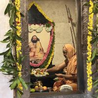 Shodashopachara Puja at Shri Guru Paduka Sannidhih of HH Parijnanashram Swamiji III; Picture Courtesy Shri Jaikishan Kandlur