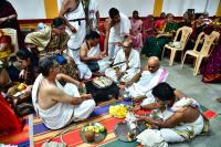 Shri Guru Paduka Pujana and Tirtha Vitarana; Picture courtesy Shri Sadashiv Bana