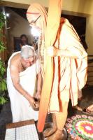 HH Swamiji arriving at Guru Math, Mallapur on 12th February 2021 for the Punar Pratishtha ceremonies (14th of Feb 2021).