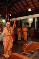 HH Swamiji arriving at Guru Math, Mallapur on 12th February 2021 for the Punar Pratishtha ceremonies (14th of Feb 2021).