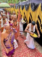 HH Swamiji's visit to Shree Vanadurga and Shree Mahalasa Narayani Temple Tenkanidiyuru (30 March 2024)