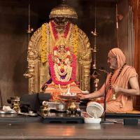 Shri Devi Pujana by HH Swamiji; Picture Courtesy Shri Jnanesh Hattangadi Bhat