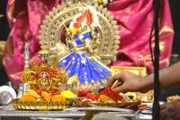 Shri Devi Pujana by HH Swamiji; Picture Courtesy Shri Dinesh Karkal