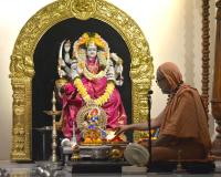 Shri Devi Pujana by HH Swamiji; Picture Courtesy Shri Dinesh Karkal