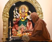 Shri Devi Pujana by HH Swamiji; Picture Courtesy Shri Dinesh Karkal