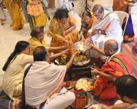 Ashirvachana by HH Swamiji, Shri Guru Paduka Pujana; Picture Courtesy Shri Dinesh Karkal