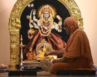 Shri Devi Pujana by HH Swamiji; Picture Courtesy Shri Dinesh Karkal