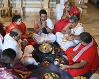 Teertha Vitarana, Shri Guru Paduka Pujana; Picture Courtesy Shri Dinesh Karkal