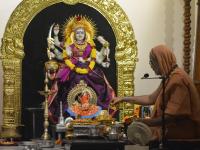Shri Devi Pujana by HH Swamiji; Picture Courtesy Shri Dinesh Karkal