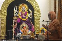 Shri Devi Pujana by HH Swamiji; Picture Courtesy Shri Dinesh Karkal