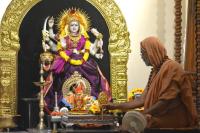 Shri Devi Pujana by HH Swamiji; Picture Courtesy Shri Dinesh Karkal